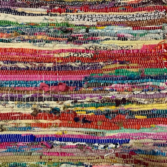 SOLD - Chindi Rug Boho Bohemian Rag Rug - Picture 3 of 6